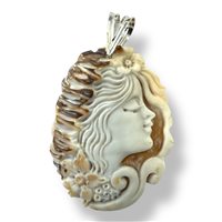 Pendant Mandile 1922 Woman Cammei  in Silver Conchiglia 2MCICM171